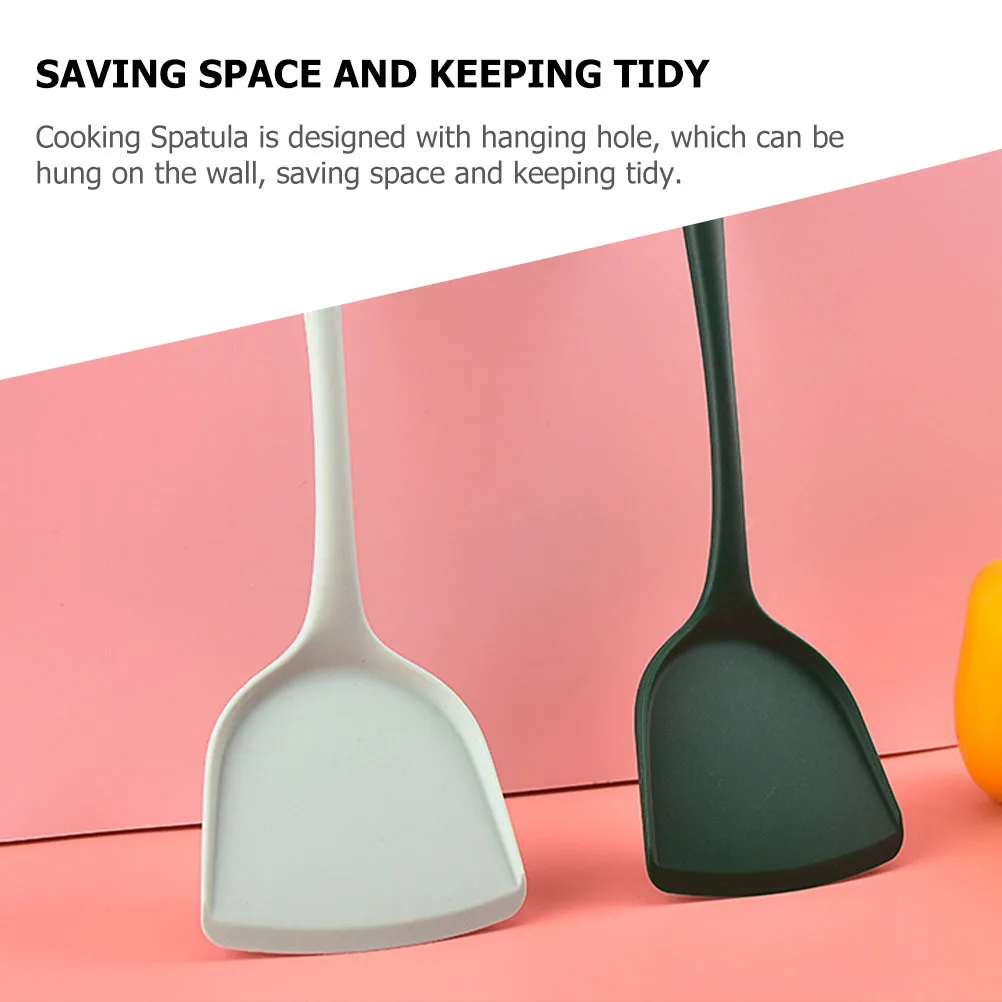 

2pcs Silicone Spatula For Non-Stick Cookware Heat Resistant Cooking Turner Kitchen Tool Household Restaurant Use Reusable