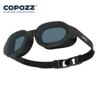 COPOZZ 2025 Gafas de natación antivaho Lente de forma completa Protección UV con marco grande de silicona Gafas de natación para hombres y mujeres