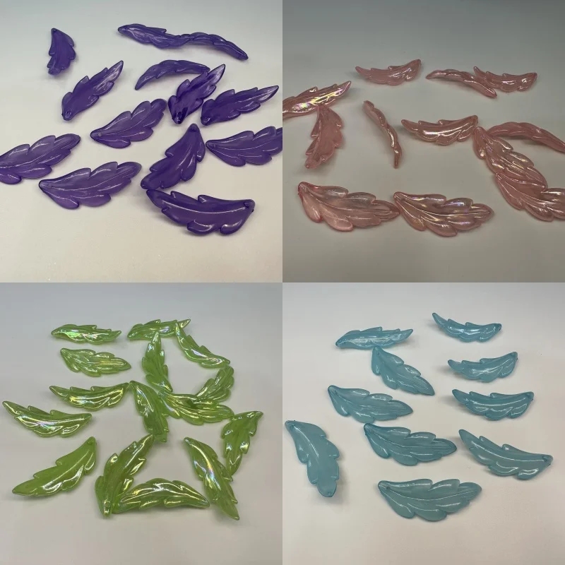 

Feather leaves simulation acrylic material leaves seaweed leaves pendant handmade braided material leaves jewelry accessories