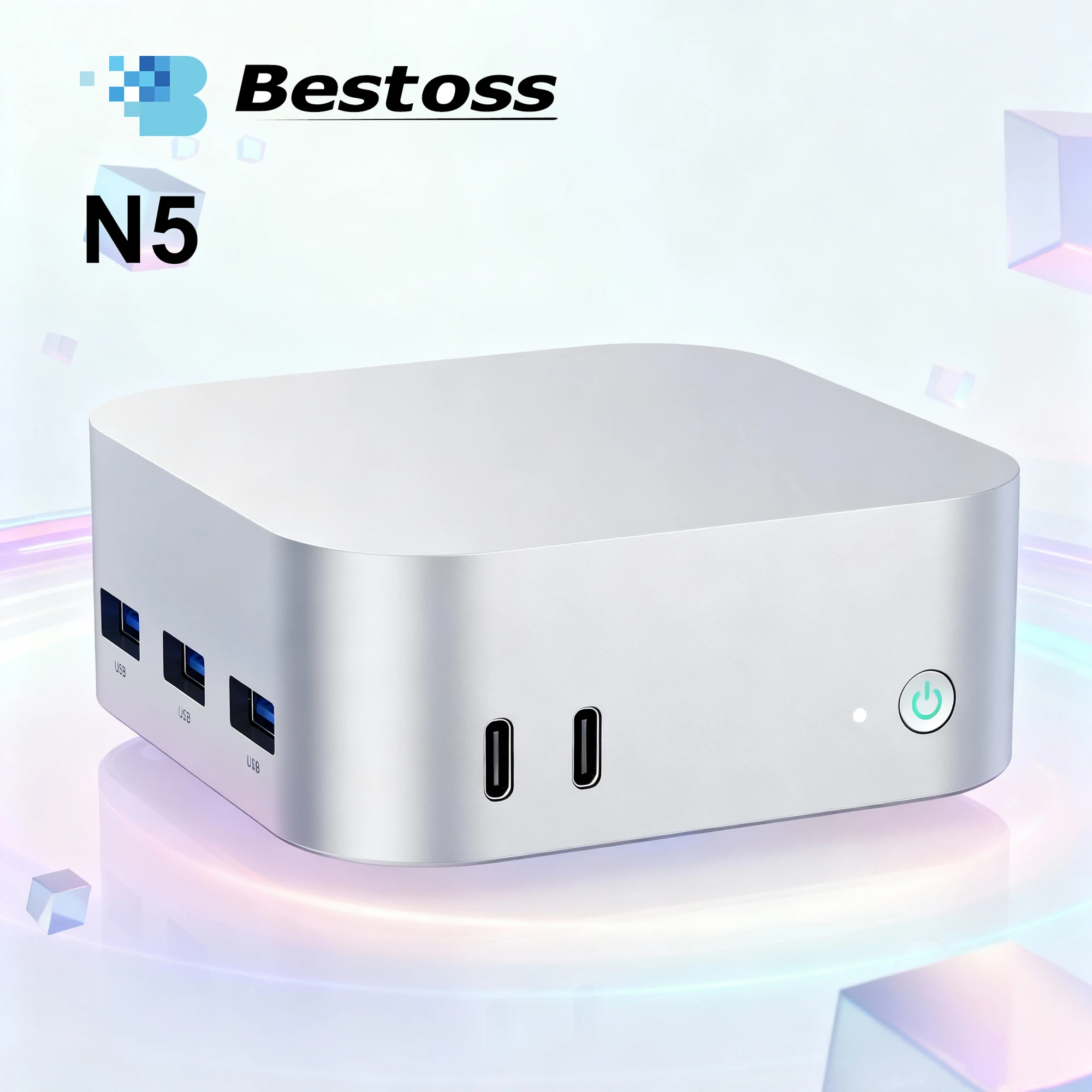 Bestoss nuevo N5 Mini PC Intel N95 N150 CPU 12GB DDR5 4800Mhz RAM PCIe3.0 1TB ROM 4K 60Hz WIFI6 Windows11 pro ordenador de escritorio