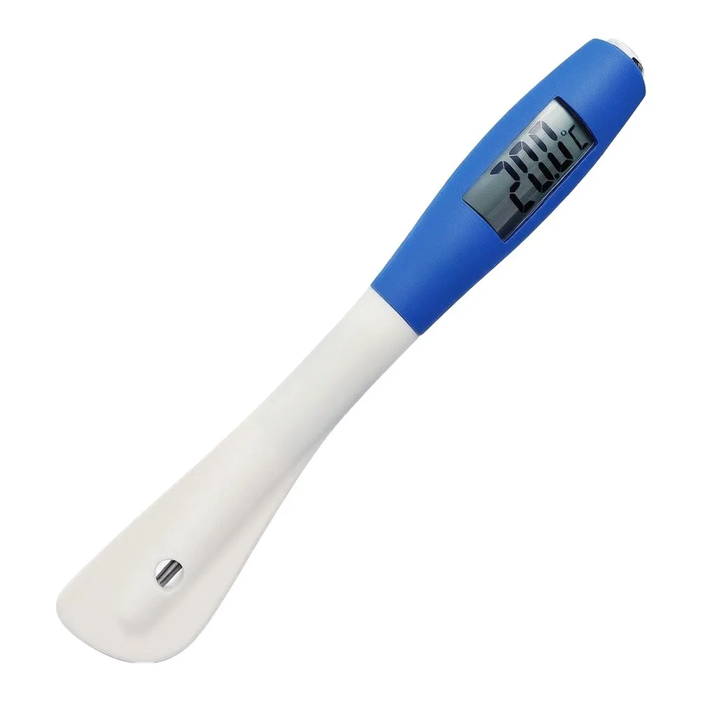 Integrated Digital Thermometer and Spatula with Soft Silicone Tip for Scraping Bowls and Measuring Temperature During Food Prep