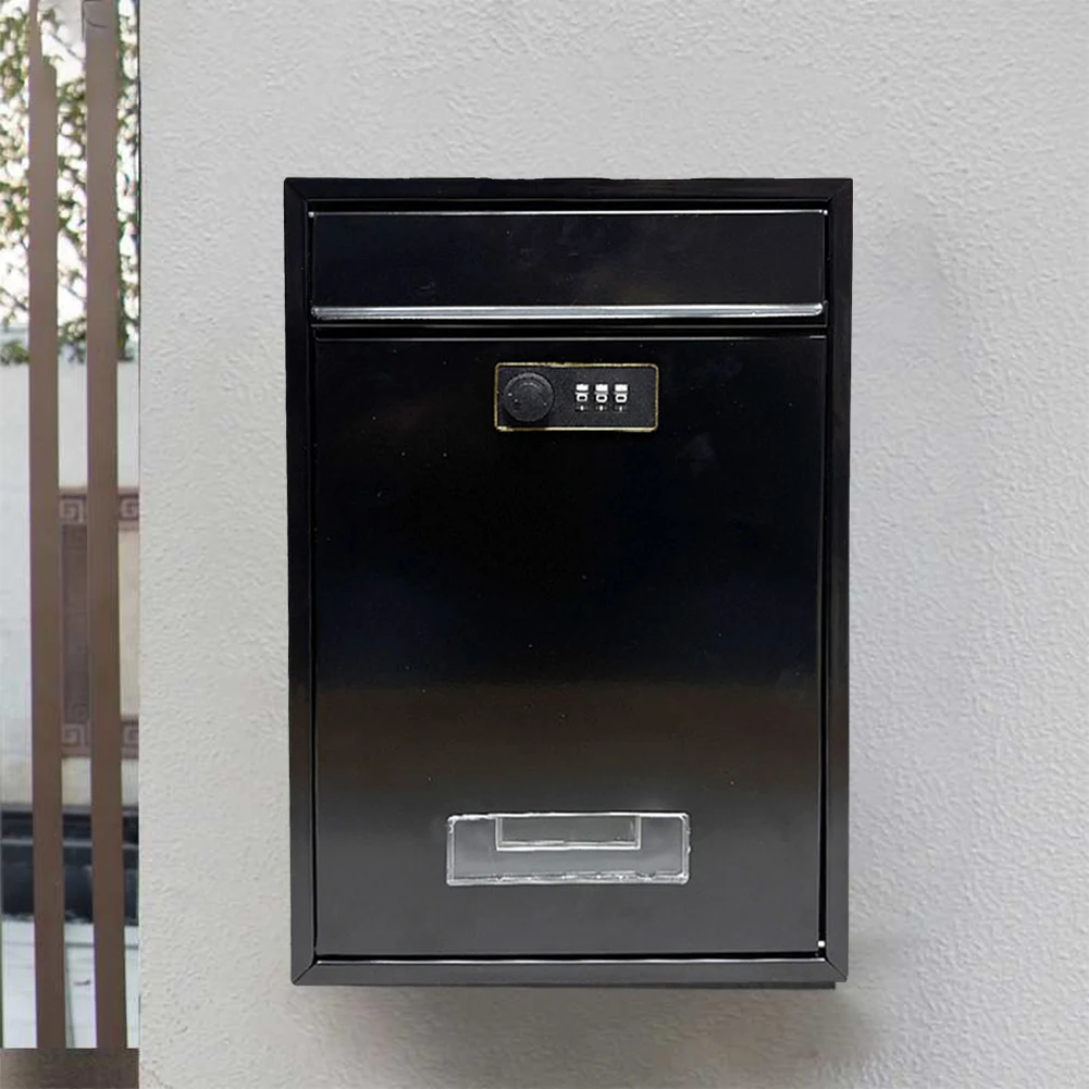 

Modern Wall Mailbox Wall Mounted Stainless Steel Mailbox for After Hours Deposits Payments