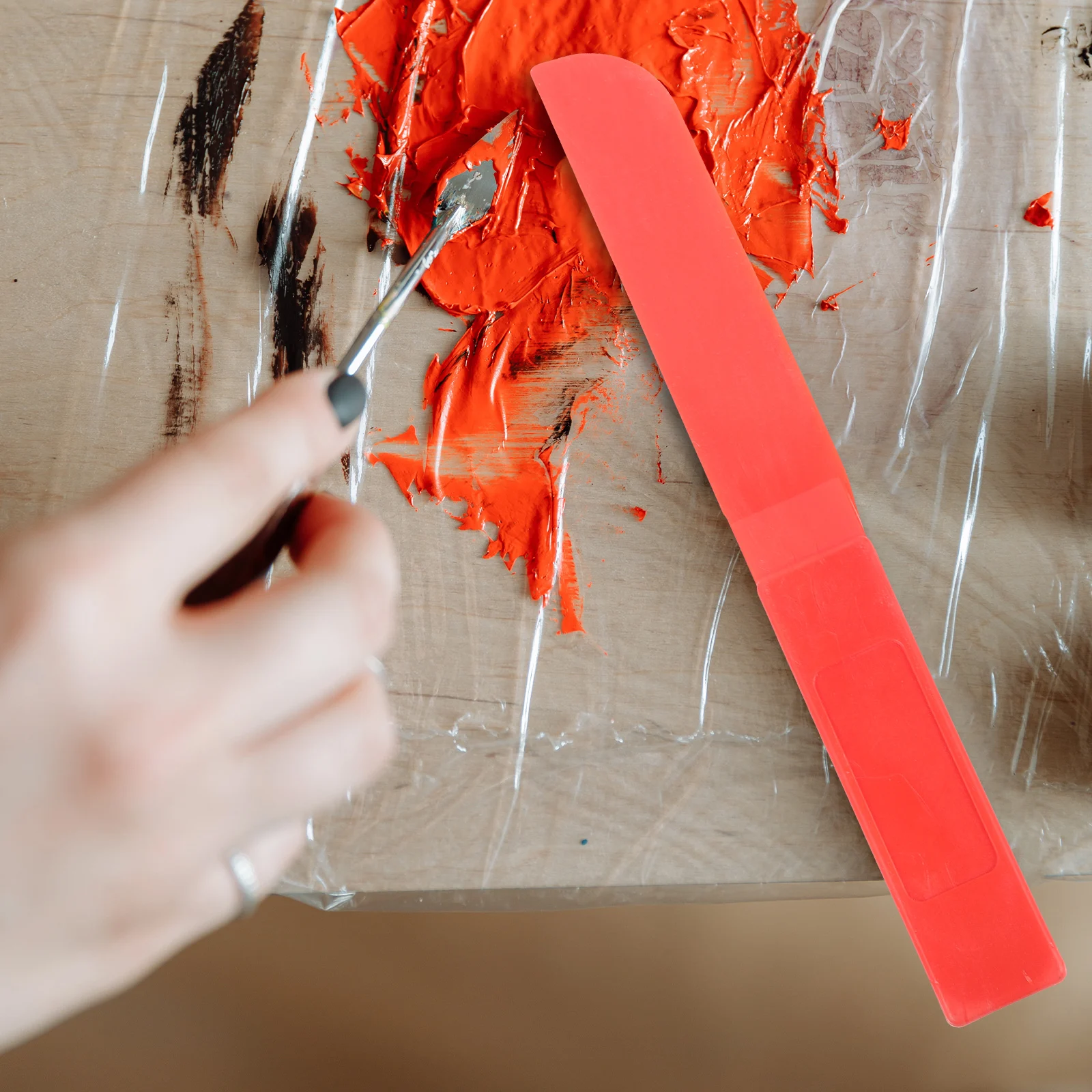 

Durable Plastic Mixing Spatula Painting Scraper Tool for Oil Painting Clay Portable Art Supplies Plastic Scraper