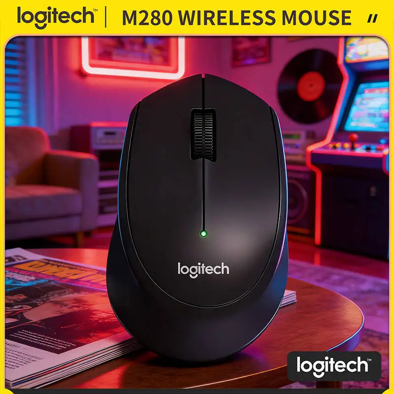 

Беспроводная оптическая мышь Logitech M280 2,4 ГГц с нано-адаптером, 18 месяцев автономной работы, 1000 DPI, эргономичный захват для настольных ПК Windows