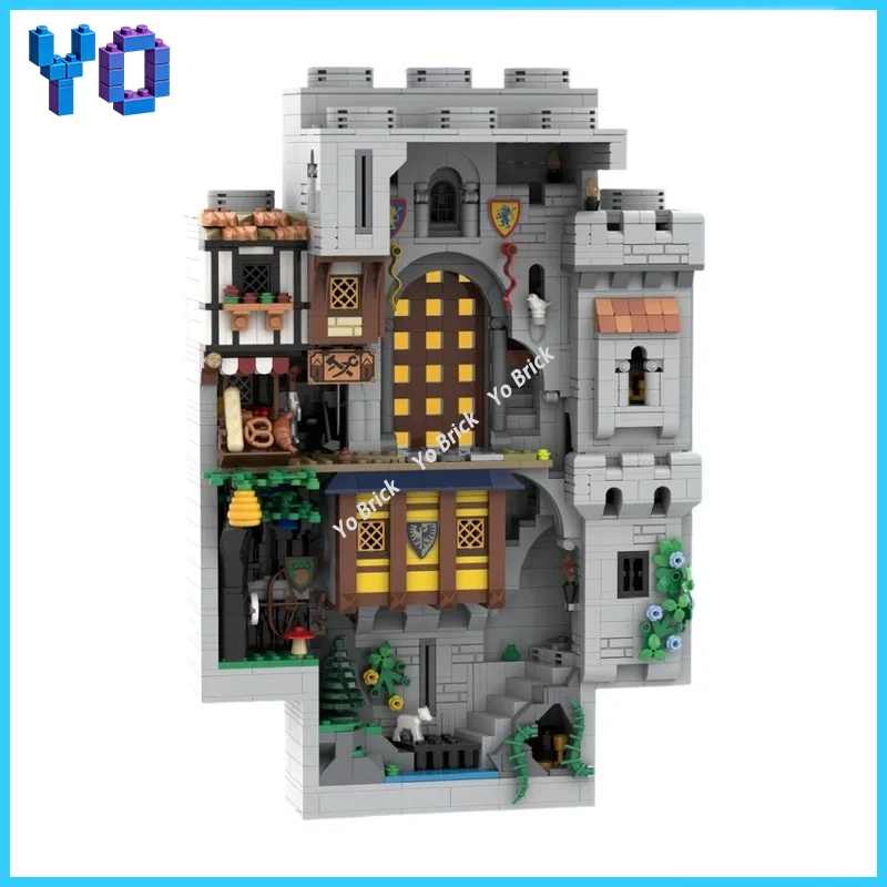 Historic Medieval Wall Panel Alternate Build MOC, Classic Stone Wall Decor for Castle Model Lovers