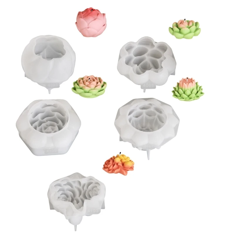 Flexible Silicone Mold 3D Flower Shaped Molds Scented Aromatherapys Making Mould Handmade Desktop Ornament Mould R3MC