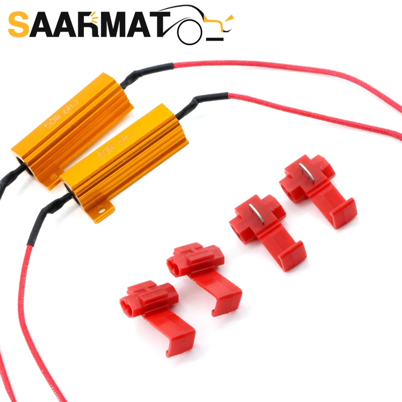 

2 шт./4 шт. светодиодный декодер Canbus, резистор нагрузки для стоп-сигнала DRL, противотуманная фара, гипер-вспышка, фиксация 6 Ом, 50 Вт, автомобильная лампа, предупреждение, Canceler