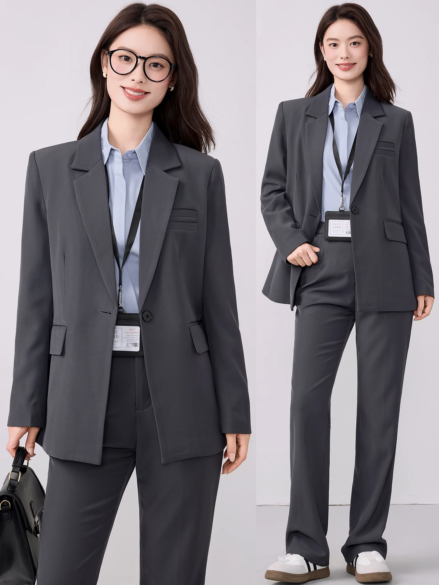 

Gray Suit Set for Women Spring Autumn New Style University Student Interview Formal Wear Professional Light Workplace West Co...