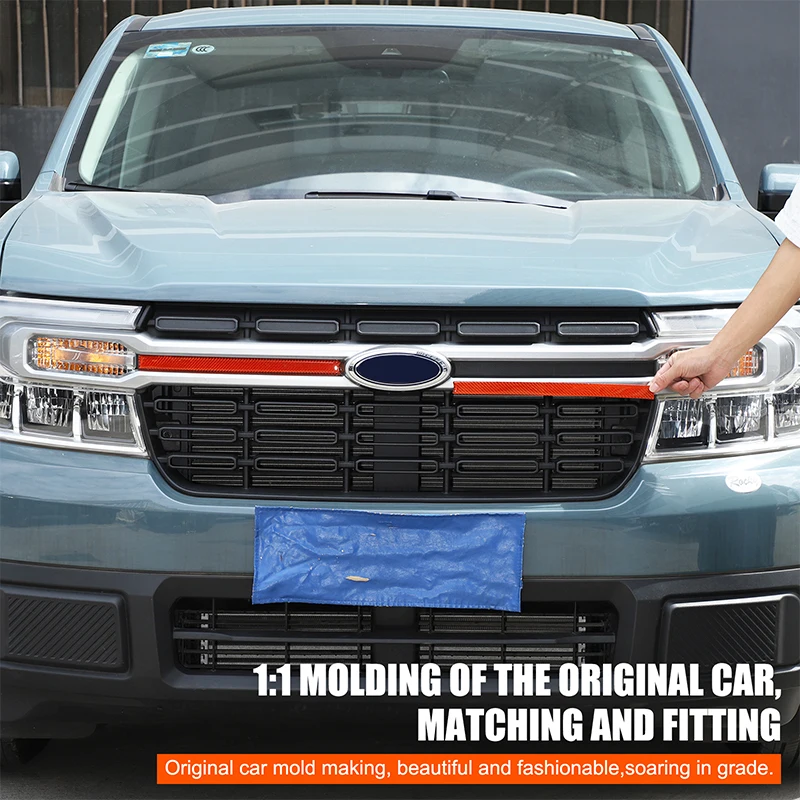 

For Ford Maverick 2022 2023 2024 2025 soft carbon fiber car front face badge side trim strip Car Exterior Accessorie