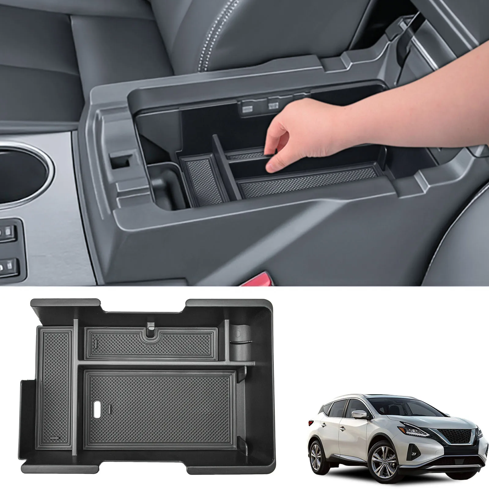 

Center Console Organizer Tray for Nissan Murano 2022-2024 Accessories Armrest Storage Secondary Box Interior Storage Organizer
