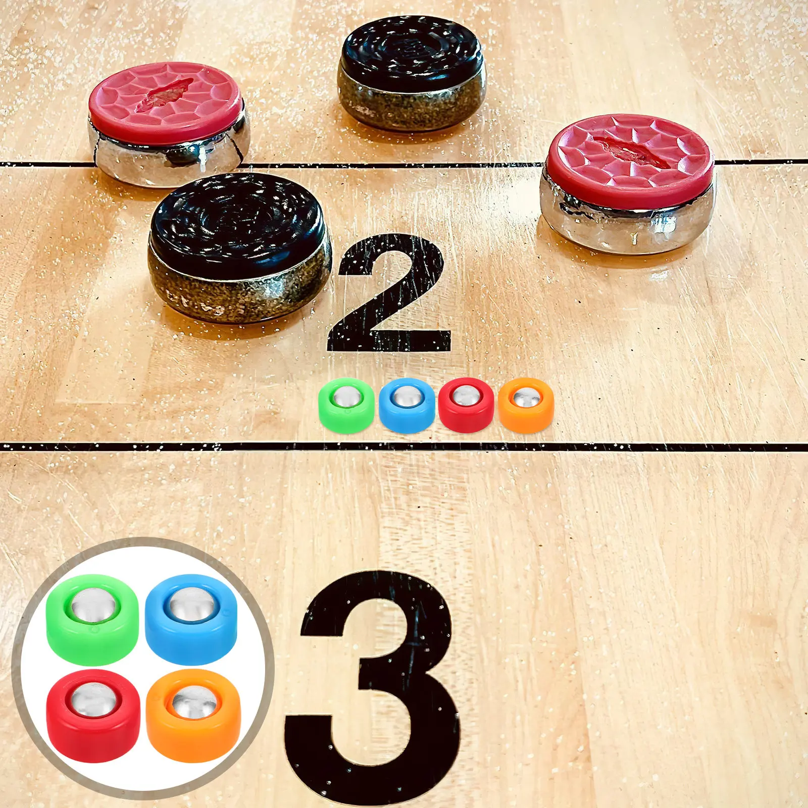 40Pcs Mini Shuffleboard Rollers Desktop Game Accessories Family Classroom Party Curling Tabletop Pucks Desktop Shuffleboard