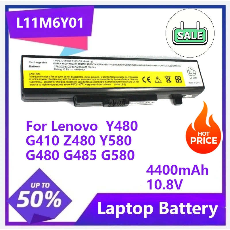 

L11M6Y01 Laptop Battery For Lenovo G480 G585 Y480 Y485 Y580 Z380 Z580 G400 G485 G580 Y480N Y580N Z480 Z585 G500 Y485P Y580P