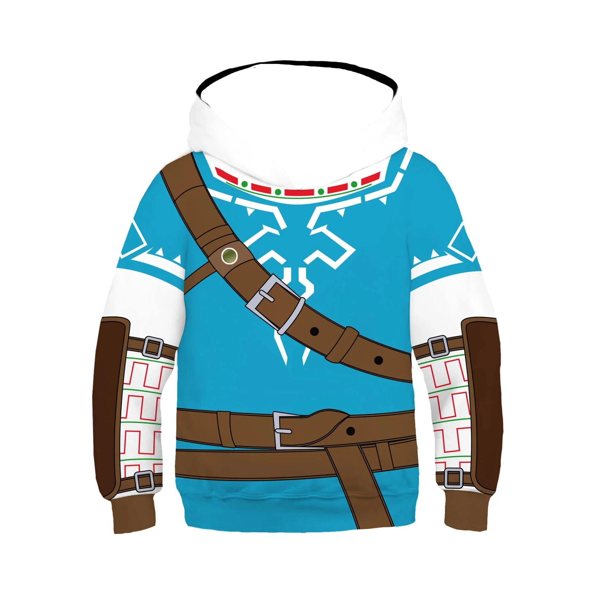 Kids Fantasy Adventure Hoodie Boys Girls Cartoon Warrior Style Pullover Sweatshirt Long Sleeve Hooded Top Children Clothing