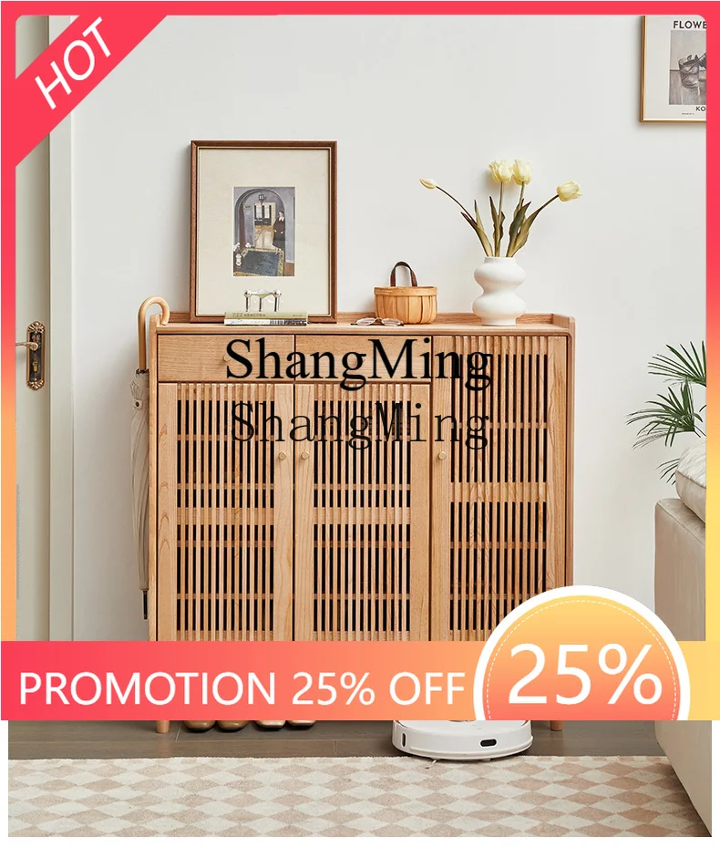 

FG good-looking solid wood shoe cabinet, modern decoration at the entrance of the home, living room storage