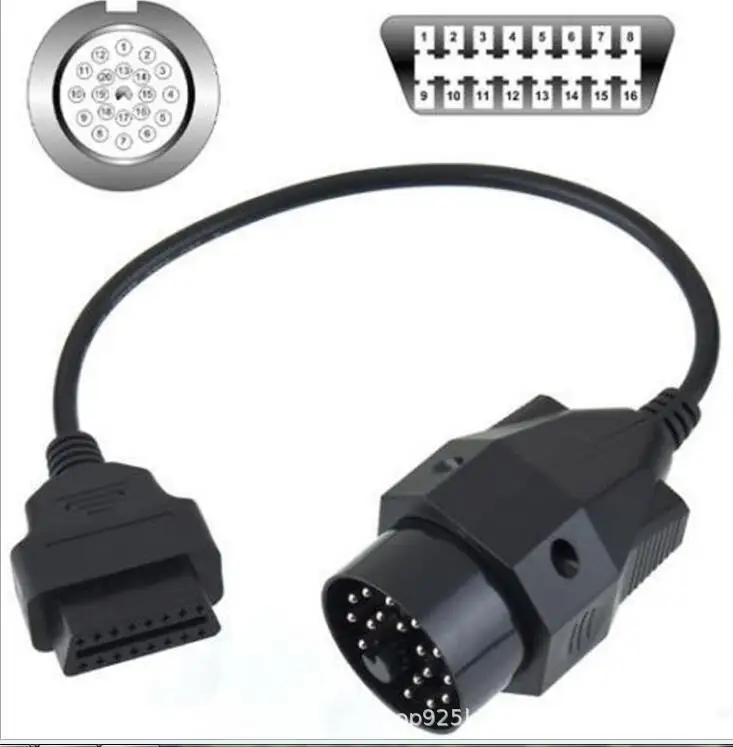 20 Pin Male To 16 Pin Female OBD2 Diagnostic Adapter Cable for BMW E31 E32 E34 E36 E39 E38 E46 E53 X5 Z3 OBD1 To OBDII Scanner