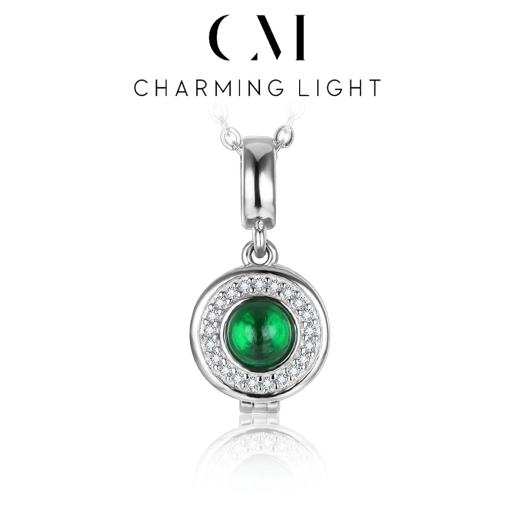 

CHARMING Lab Grown Emerald Gemstone Necklace Pendant 925 Sterling Silver for Women Hot Sale Engagement Classic Fine Jewelry Gift