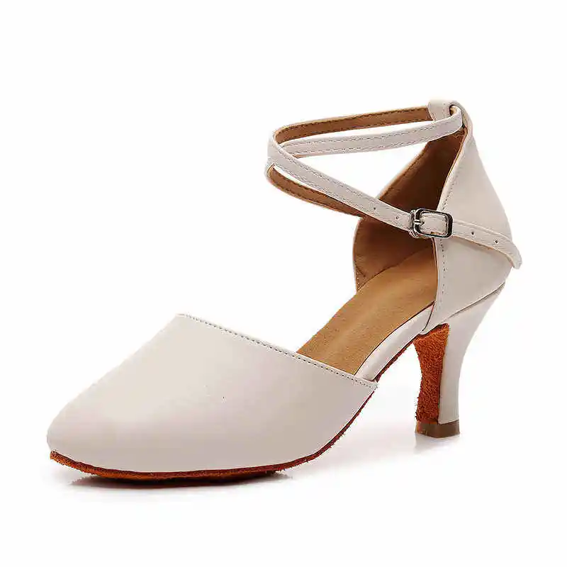 أحذية نسائية لقاعة الرقص اللاتينية بحزام على شكل حرف T للبالغين للرقص الاجتماعي التانغو اللاتيني مع نعل ناعم وبطانة مريحة