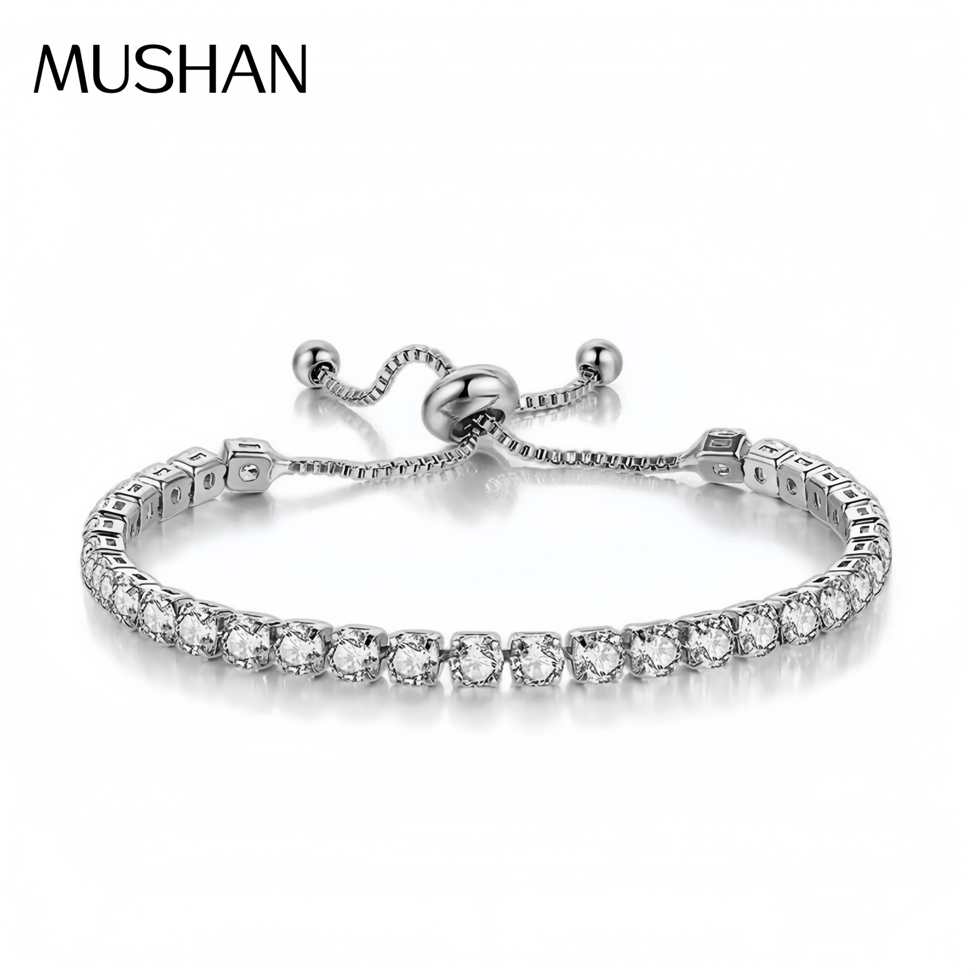 

MuShan Элитный бренд 18 К Позолоченный браслет из стерлингового серебра 925 пробы Муассанит Алмазный циркон Браслеты Изящные ювелирные изделия