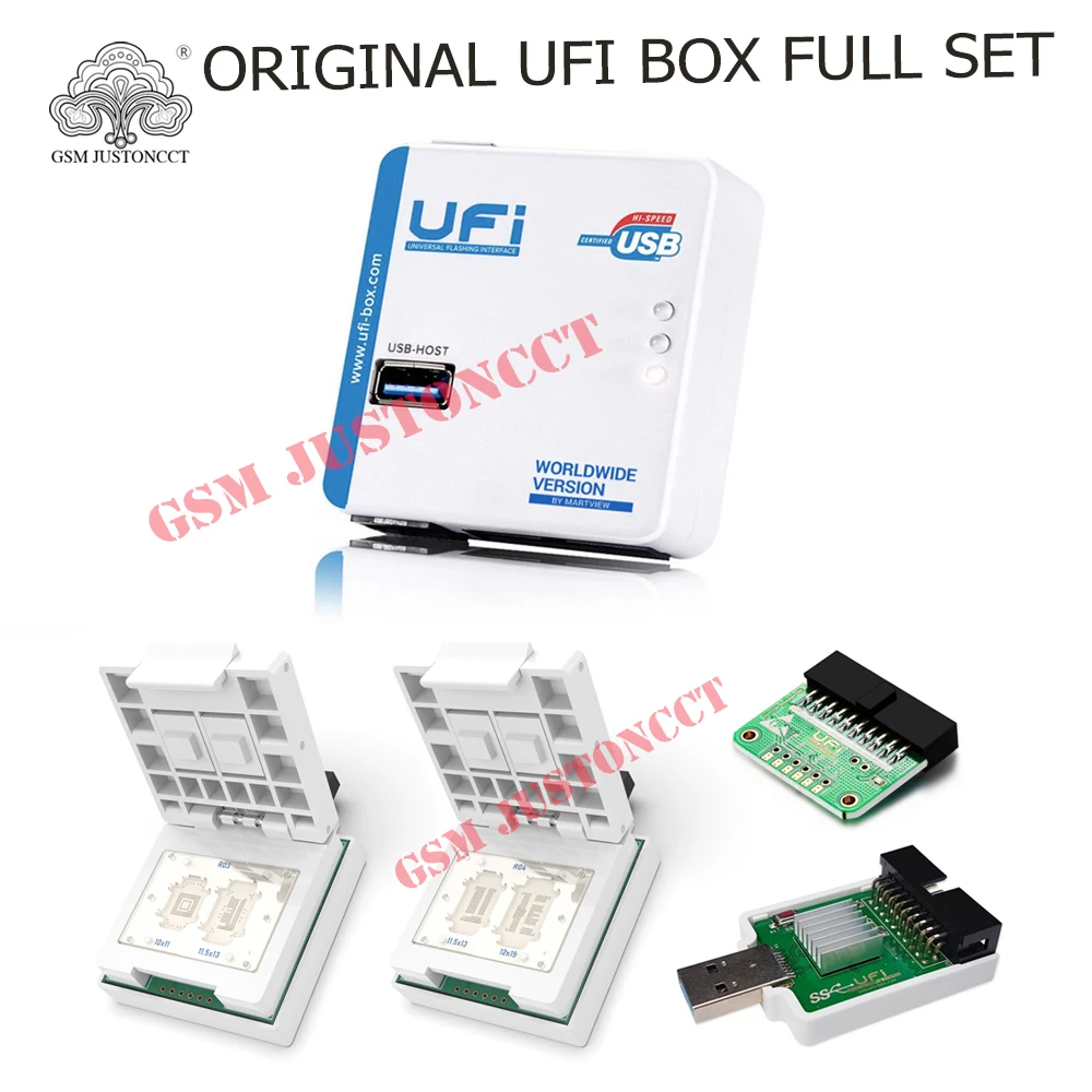 2025 versionoriginal UFI Box full set /Ufi Box+UFI DONGLE+EMMC SOCKET Support FBGA 153/169/162/186/221/254 ful EMMC Service Tool