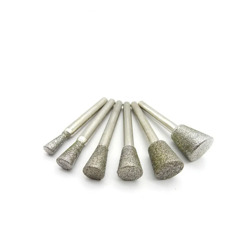 Tête de meulage diamantée à tige inversée, fraises ezoid, assemblage inversé, foret, 4mm, 6mm