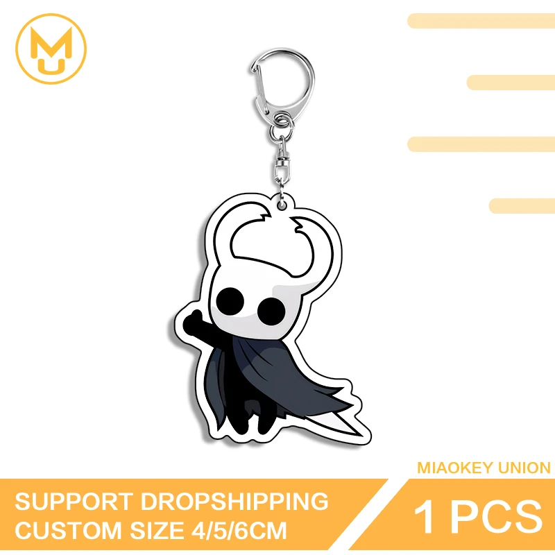 Hollow Knight Ingenious Game Character Key Chains Kawaii Hot Selling Novelty Accessories Funny Pendant Double Sided Props