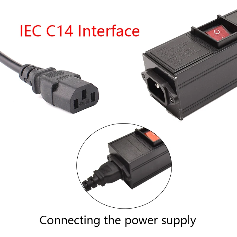 Power Strip 2-8Ways Euro German socket Voltage Current Power Consumption Meter Wattmeter Switch For cabinet rack mount