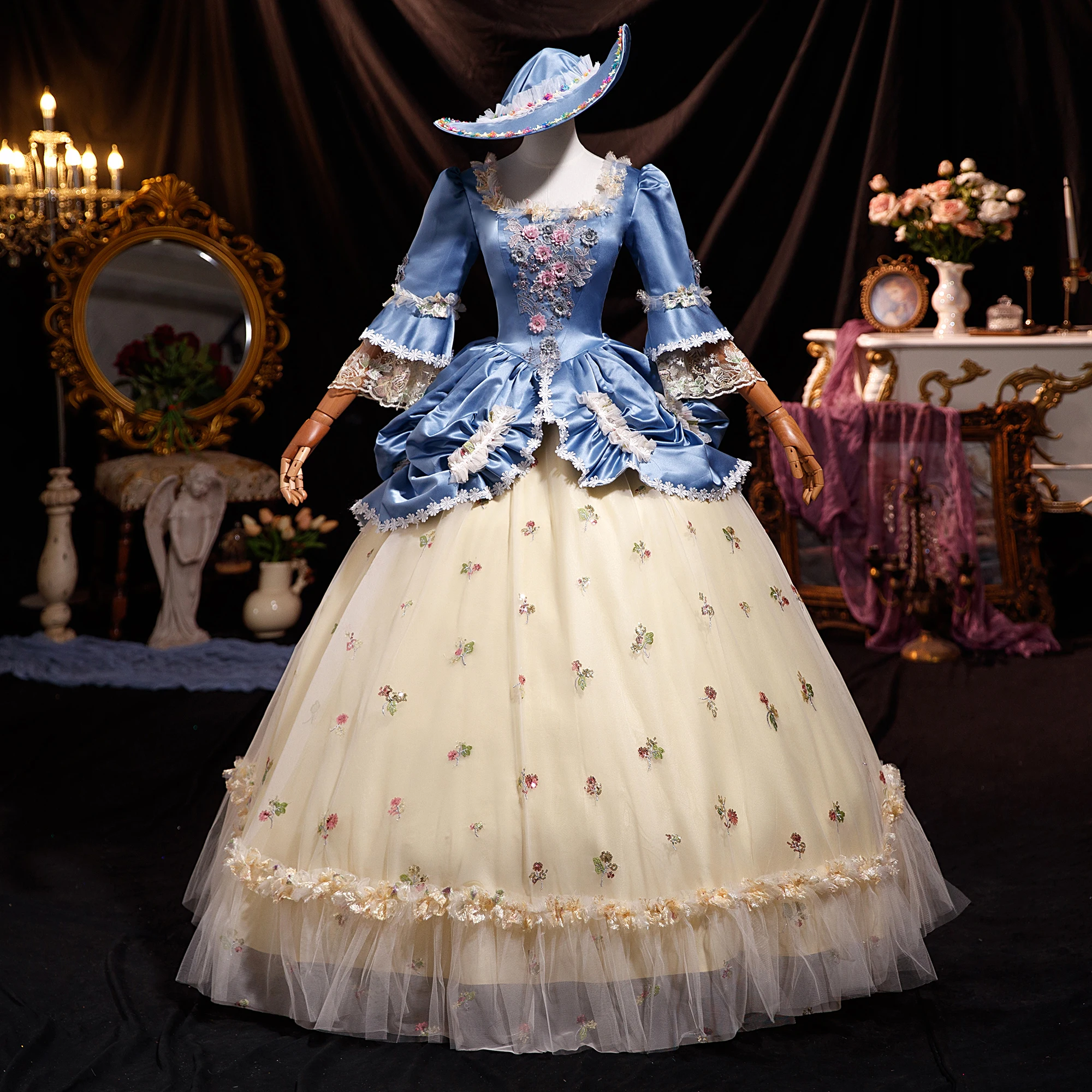 

Викторианское свадебное бальное платье Марии-Антуанетты в стиле рококо, маскарадные платья для выпускного вечера, платье для женщин