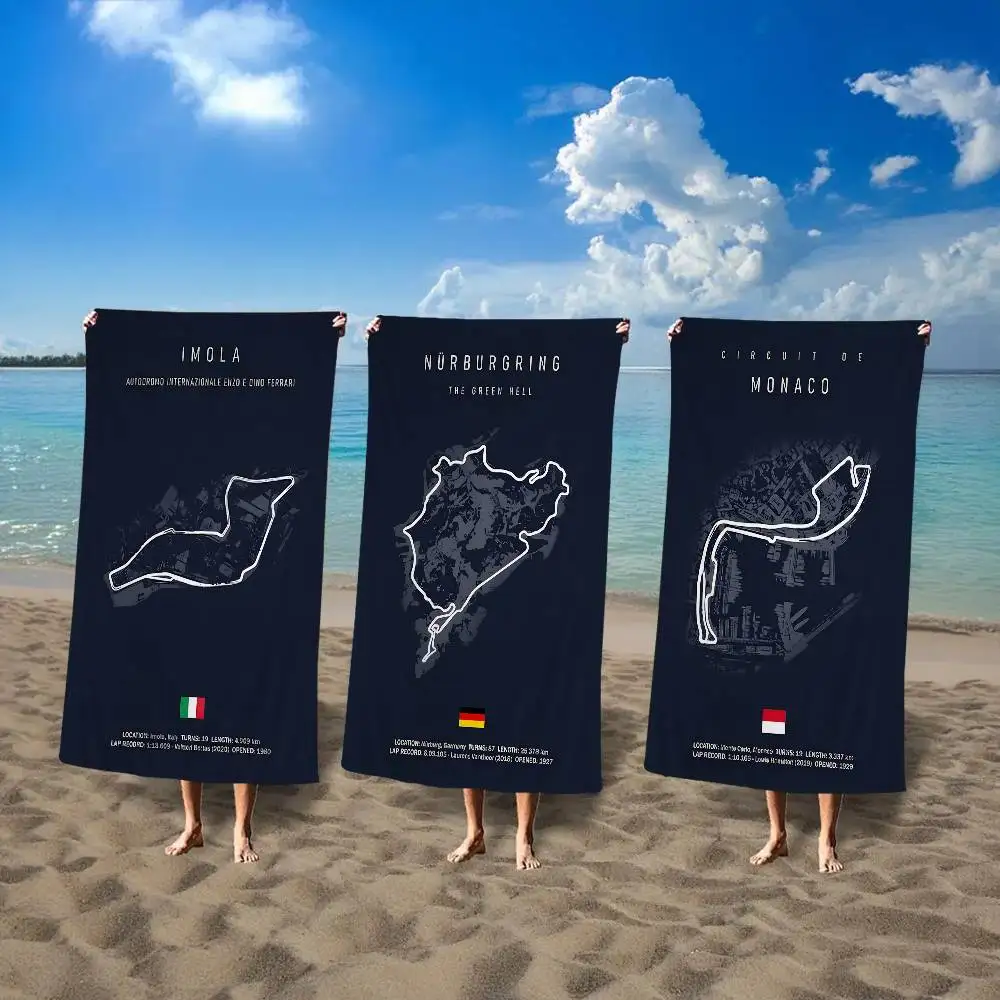 F1 Imola Monaco Track Big Microfiber Beach Towels Quick Dry Towel Sand Beach Towels Pool Towel for Travel Swim Pool Yoga