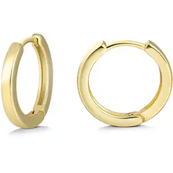 Shevalues Hoop Earrings Set for Women Man Girl 14K Real Gold Plated With 925 Sterling Silver Needle New Modern Small Jewelry