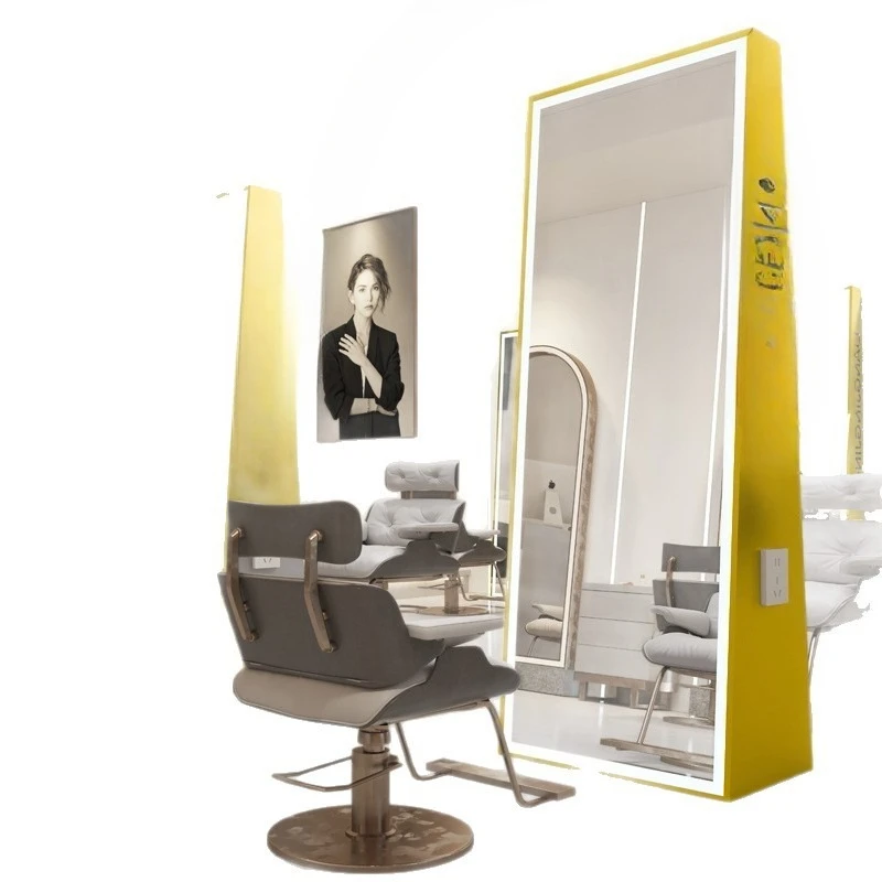 

Barber shop mirror, floor-to-ceiling double-sided mirror with light