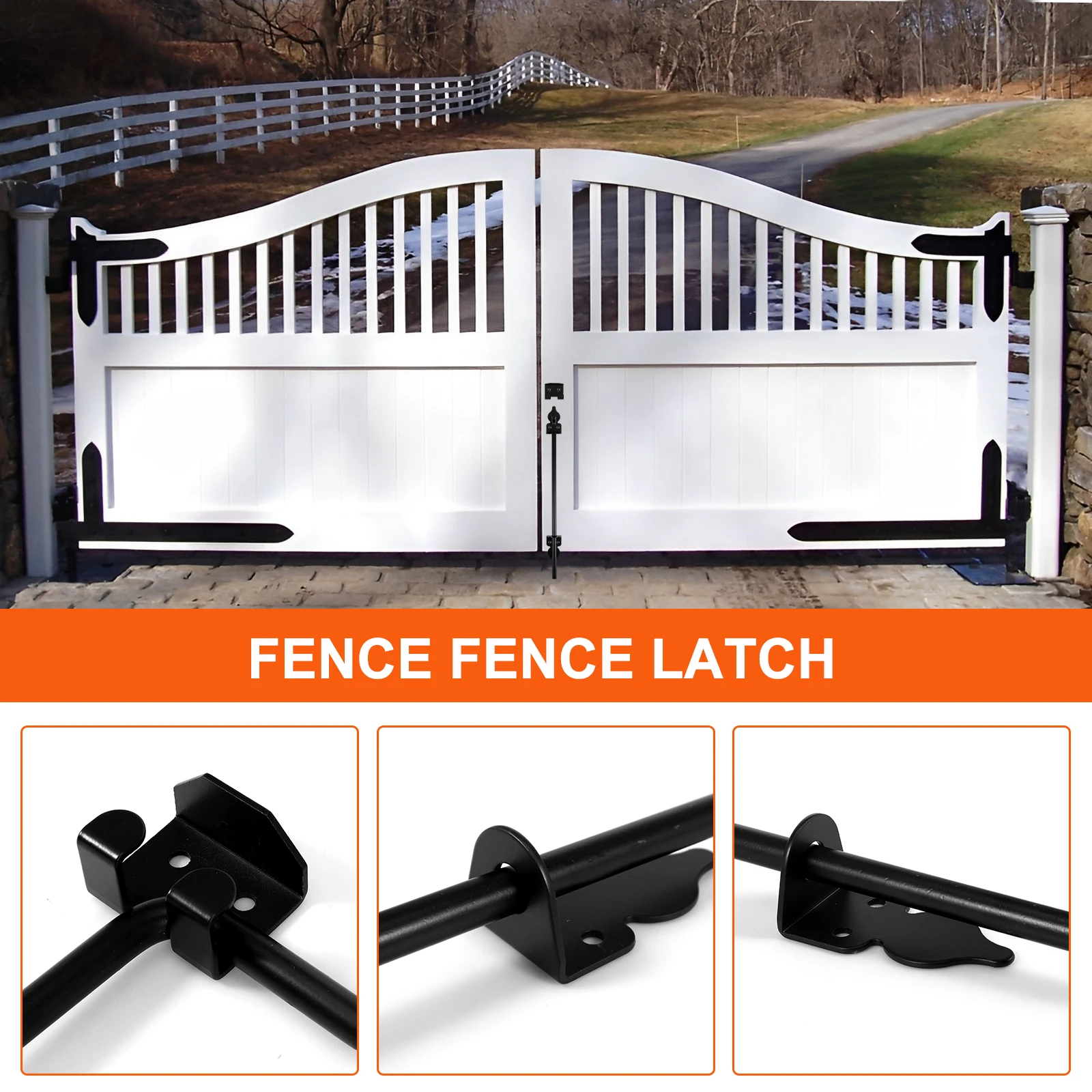 Slide Bolt Latch Gate Drop Rod Kit 12 inch/18 inch French Door Lock Door Bolt Lock Slide Gate Cane Bolt Stainless Steel Door Lat