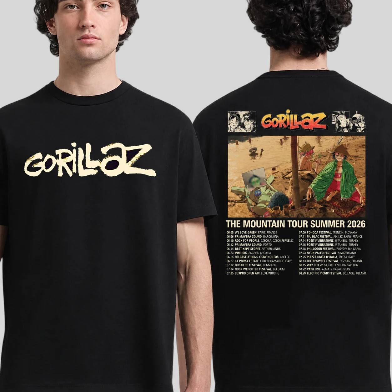2026 2026 Gorillaz The Mountain Tour Graphic Tee Double-Sided Venue List Streetwear Casual Unisex Casual Y2K Summer T-Shirt - Aliexpress Deal