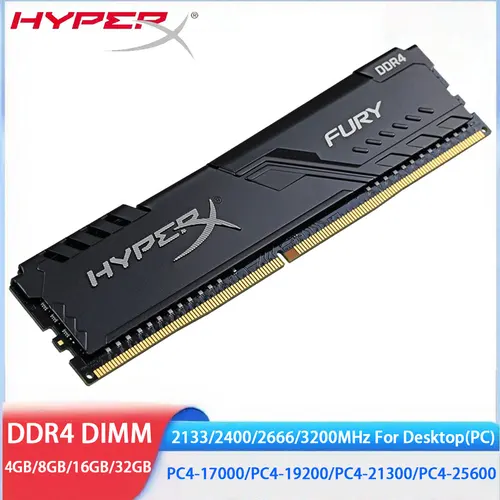 HYPERX Memoria RAM de escritorio DDR4 32GB 16GB 4GB 8GB 3200MHz 2133 2400MHz 2666MHz DIMM 288Pin PC4-21300 25600 19200 17000 Memoria de PC