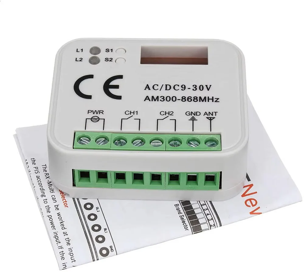 Garage fernbedienung empfänger RX Multi Frequenz 300-868MHZ AC/DC 9-30V Universal Rolling Code fernbedienung Empfänger
