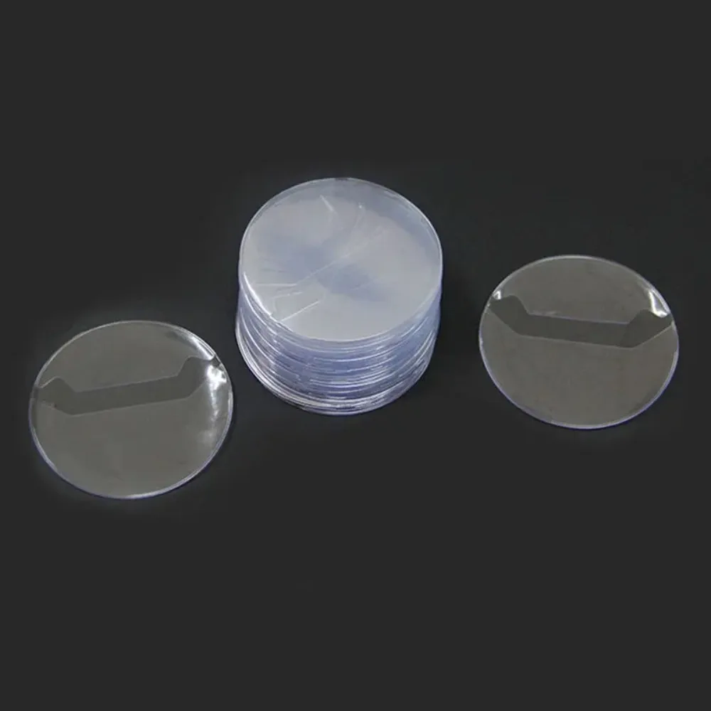 5PCS Transparent Badge Display Sleeve Round Card Storage Case Anime Badges Decoration PVC Protector