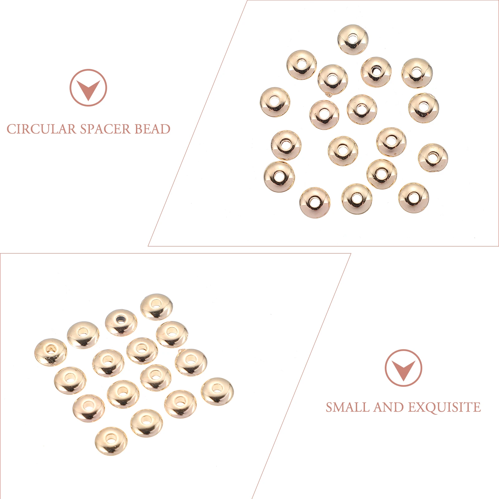 

1000Pcs DIY Accessories Spacer Beads Durable Lightweight for Handmade Crafts Bracelet Necklace Jewelry Making Beads