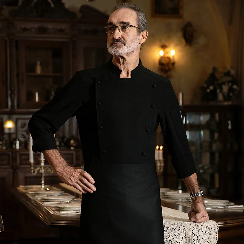 Chef vêtements de travail à manches longues automne hiver Restaurant Cuisine Cuisine occidentale Cuisine restauration cantine cuisson gâteau pain vêtements