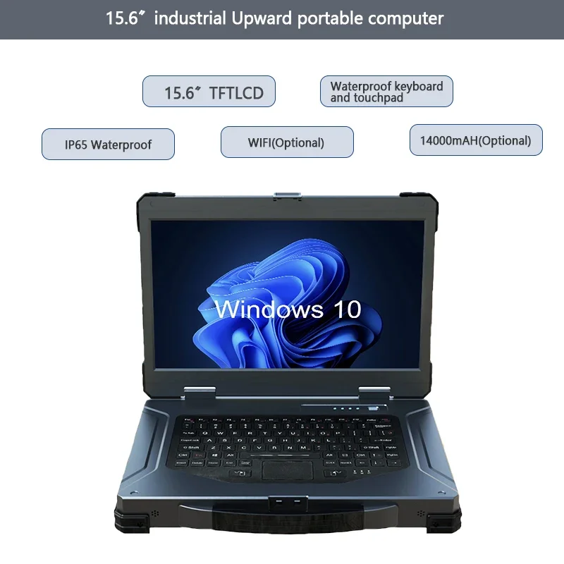 Magnesium Alloy Chassis Rugged Laptop 15.6 Inch Industrial Upward Portable Computer Supports PCIE X4 Rugged Notebook