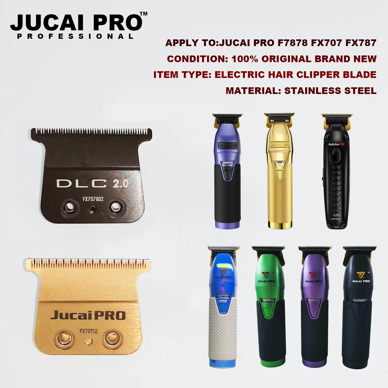 Babyliss Bab787 & Jucai Pro F7878 Professionele Kapper Versiering Kapperszaak Lence Ff1 T Originele Vervangende Koolstofstalen Messenkop