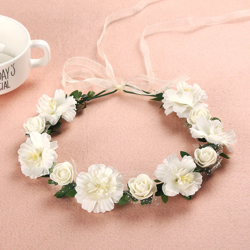 

Hawaiian Headwear Bridal Wreath Fairy Wreath Simulated Wreath Flower Headwear Children'S Wreath Photography Hair Accessories New