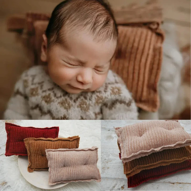 Shining Newborn Photography Props Velvet Pillow Baby Photo Posing Pillow Shooting Decoration Baby Pillow 3 Colors