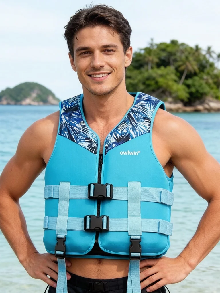 Fünf-Punkt Verstellbare Schwimmweste für Männer und Frauen Geeignet für Surfen Schnorcheln Angeln und Paddeln