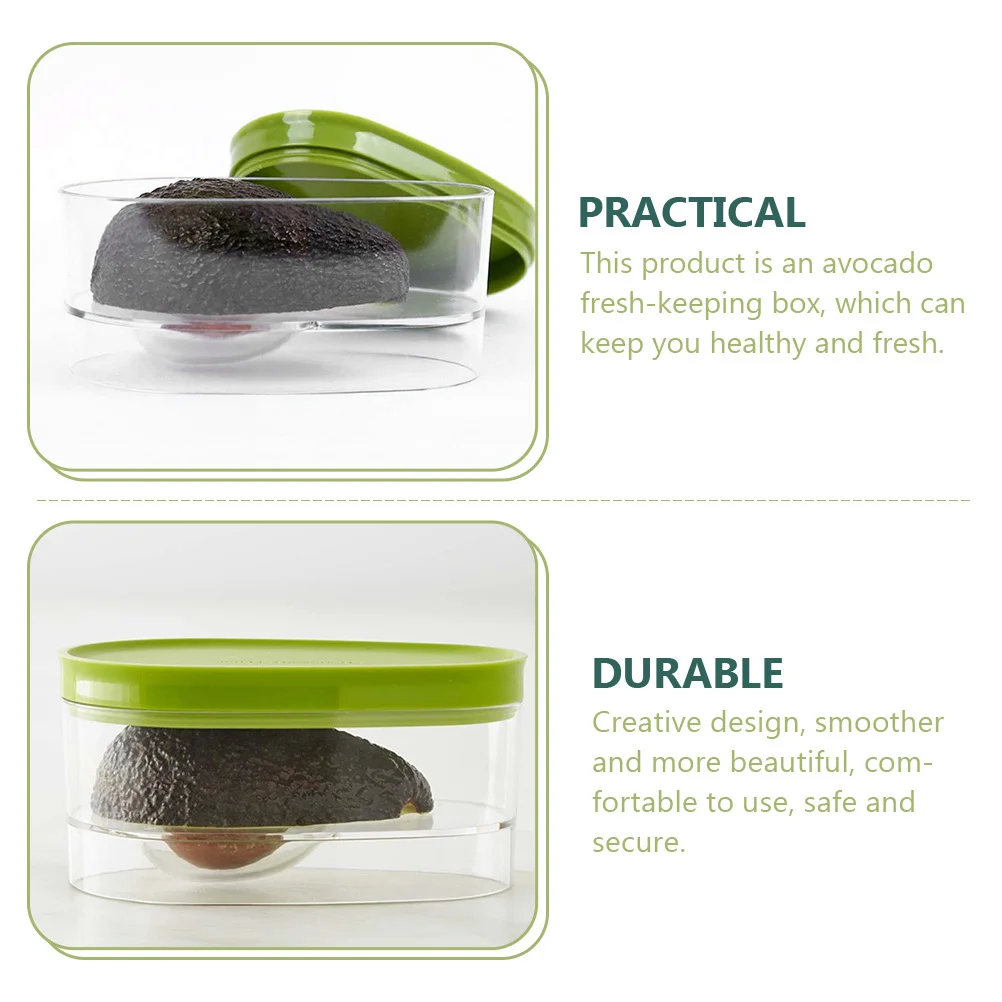

2Pcs Avocado Fresh-Keeping Box Transparent Reusable Container Household Saver Ergonomic Design Safe Storage Avocado Keeper
