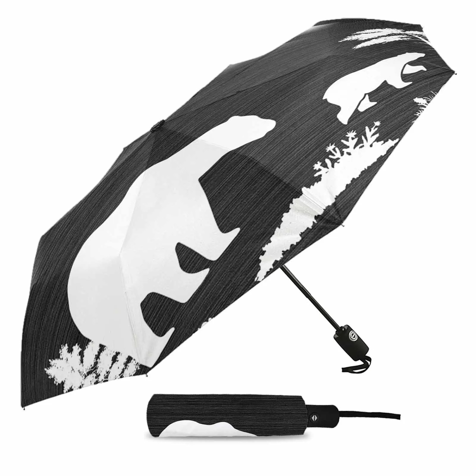 Silhouette Bird Animal Flower Automatic Umbrella for Rain Foldable Parasol Umbrella Eight strand Outdoor Umbrellas