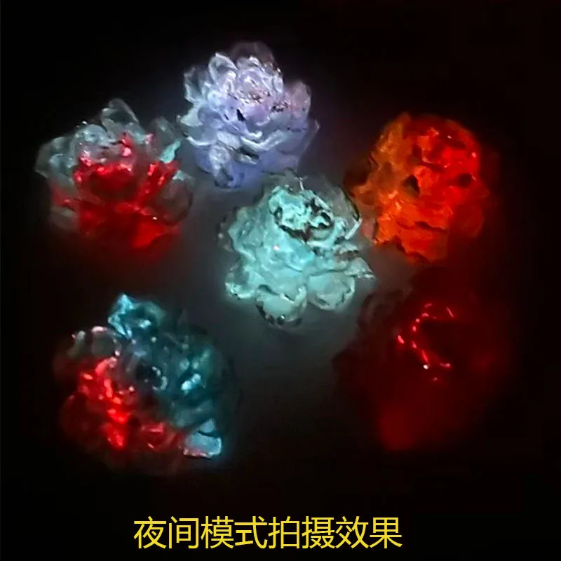 48MMX45MM Gold Edge Peony Resin Luminous Ancient Style Hairpin Beauty Bag DIY Jewelry Accessories Materials Crafts