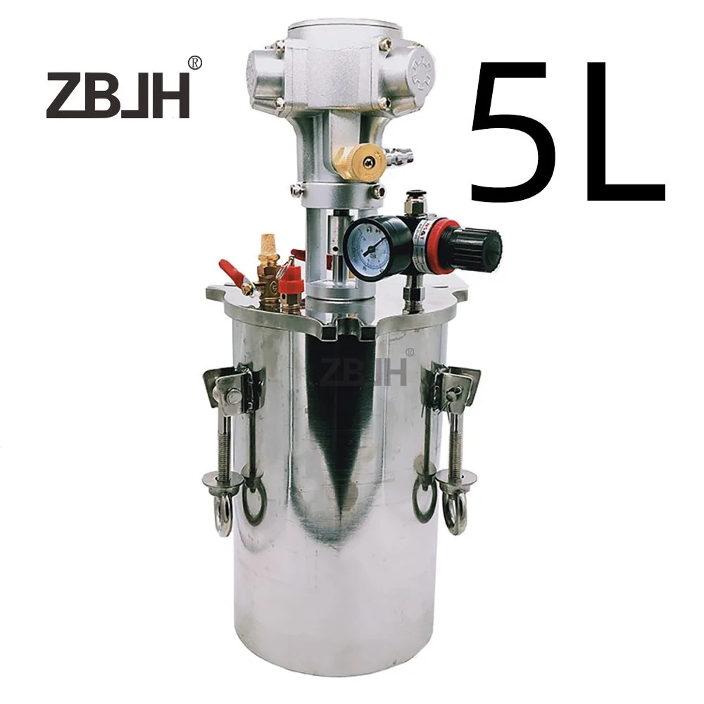 

5L Pressure pots stainless steel liquid glue adhesive dispensing dispenser tanks with Pneumatic mixing assembly