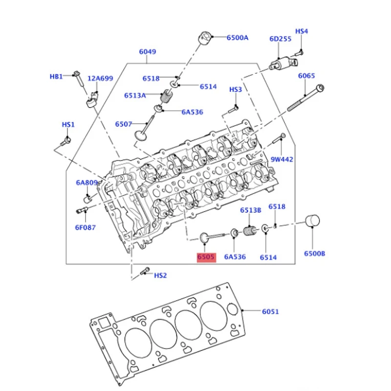 LR082739 C2Z22075 LR055528 LR035551 Valve - Exhaust La nd Ro ve r