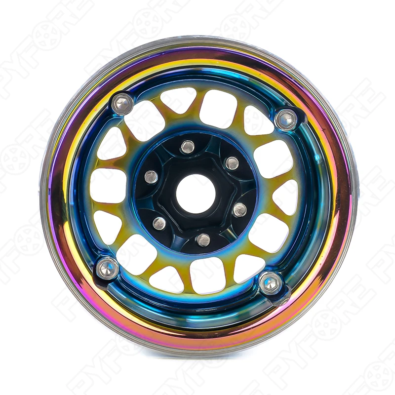 PYFORE 4 pezzi mozzo ruota in metallo da 1,9 pollici 56 mm accoppiatore 12 mm per mozzo ruota modello telecomando RC Y10