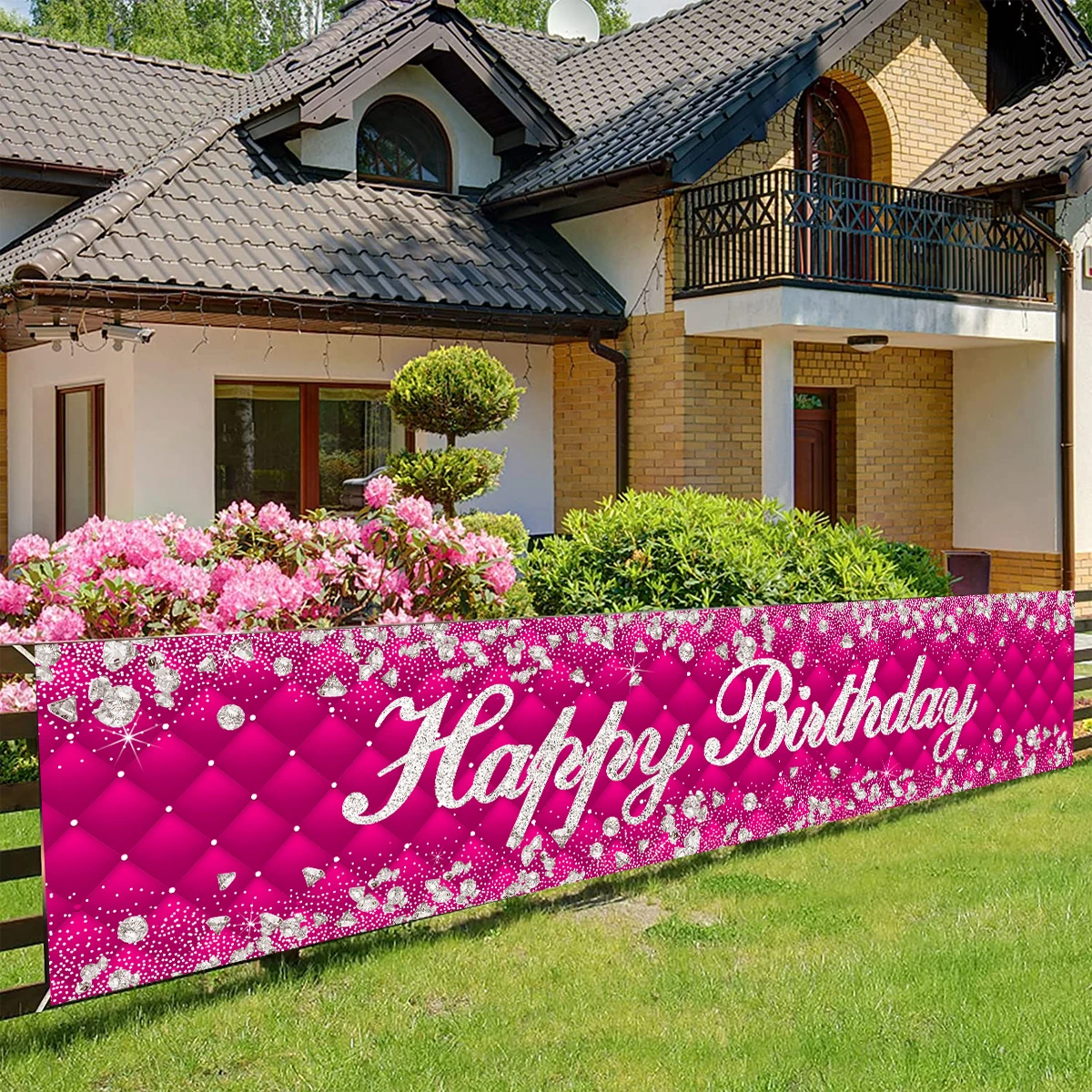 VIKAMA Happy Birthday Background Decoration 30 40 50 Birthday Banner Adult Black Gold Birthday Party Supplies Photo Props