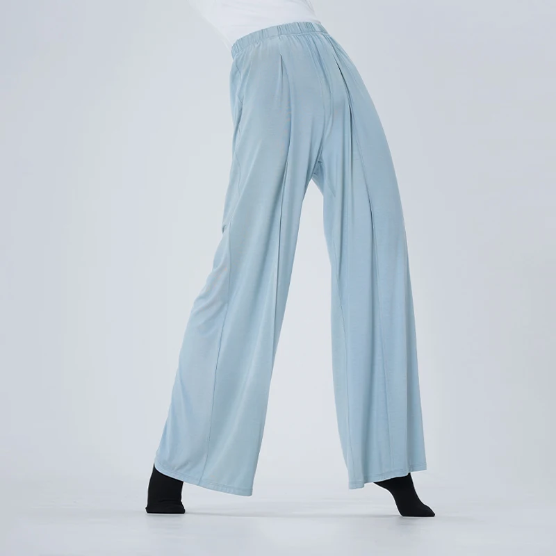 Pantaloni a gamba larga da donna con elastico in vita Pantaloni dritti modali larghi per adolescenti Pantaloni da danza classica per adulti Pantaloni a gamba dritta